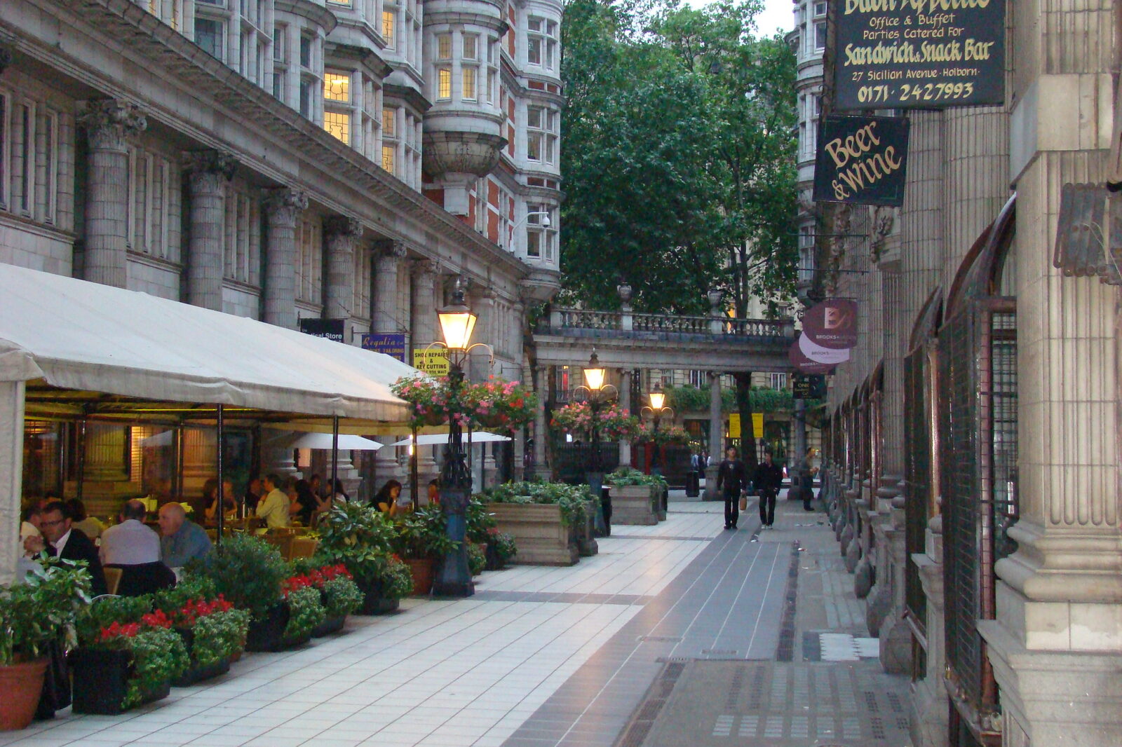 An image of the arcade in Holborn to illustrate a post on what there is to do in Holborn with kids
