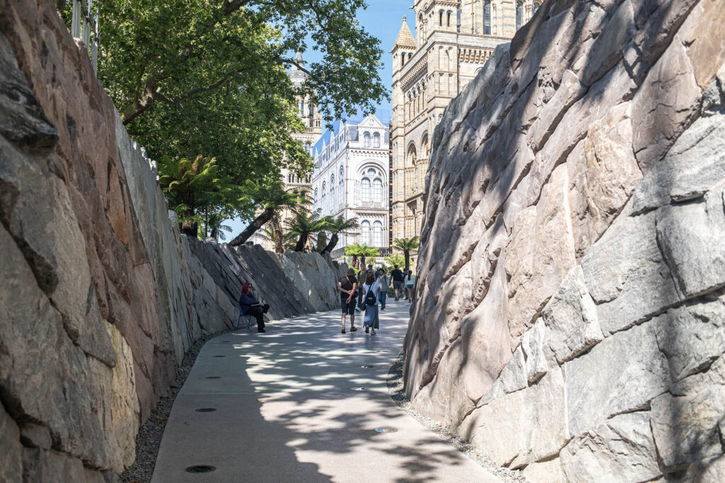 The entrance to the newly opened Natural History Museum Gardens - the Evolution Gardens from the South Kensington Museum subway tunnel.