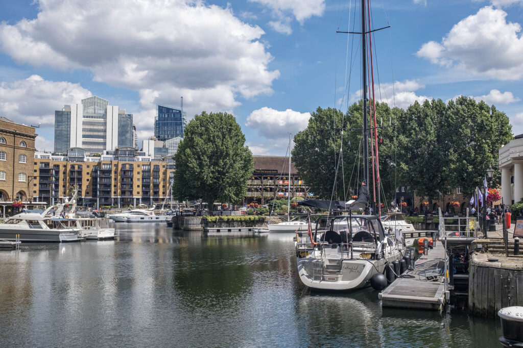 St Katharine Docks in Tower Hill, London. A lovely place to take a break with kids from sightseeing.