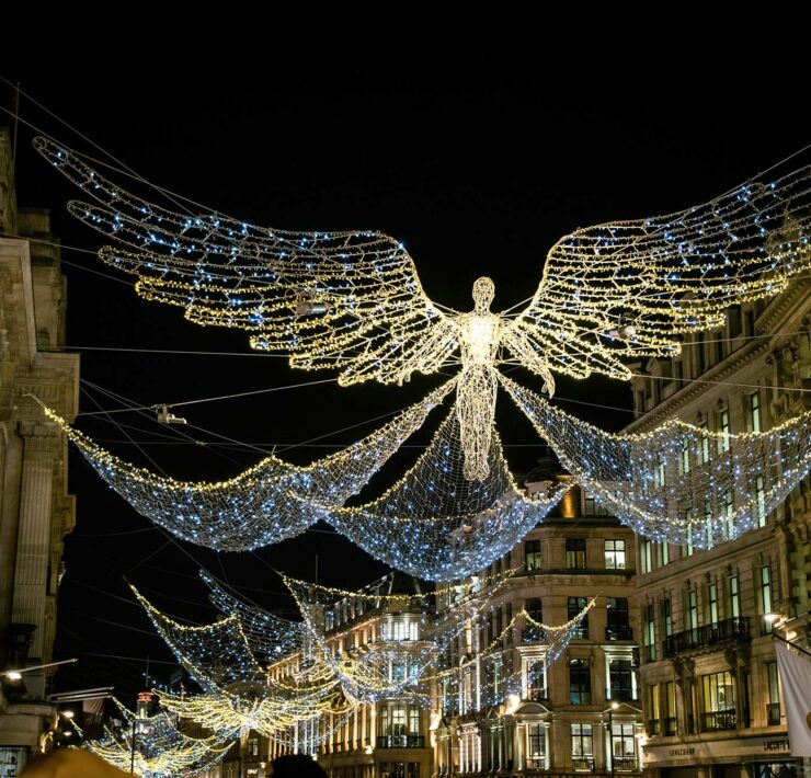 Angel Christmas lights on Regent Street in London